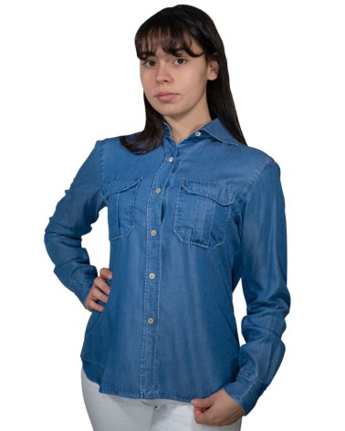 Denim Stone Washed Western Shirt