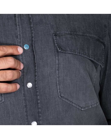 Denim Stone Washed Western Shirt