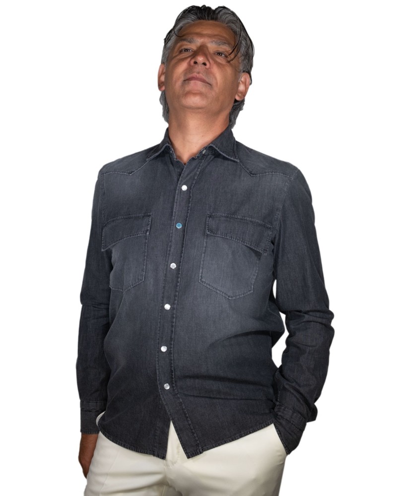 Denim Stone Washed Western Shirt